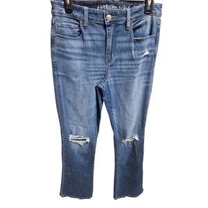 American Eagle Denim Jeans Size 10 Ripped Distressed High Waisted